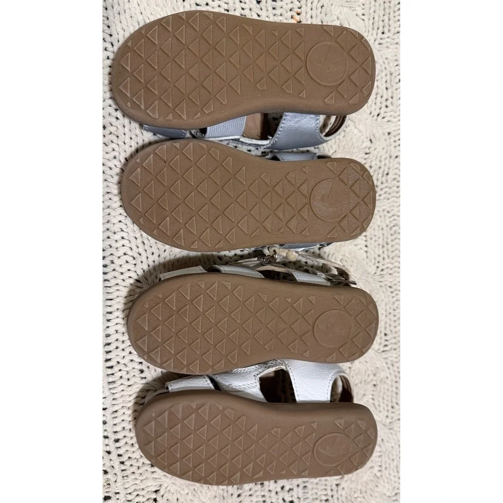 Billy Footwear Adaptive Sandals Lot 2 Pairs Silver White Toddler 8M BT22134-100